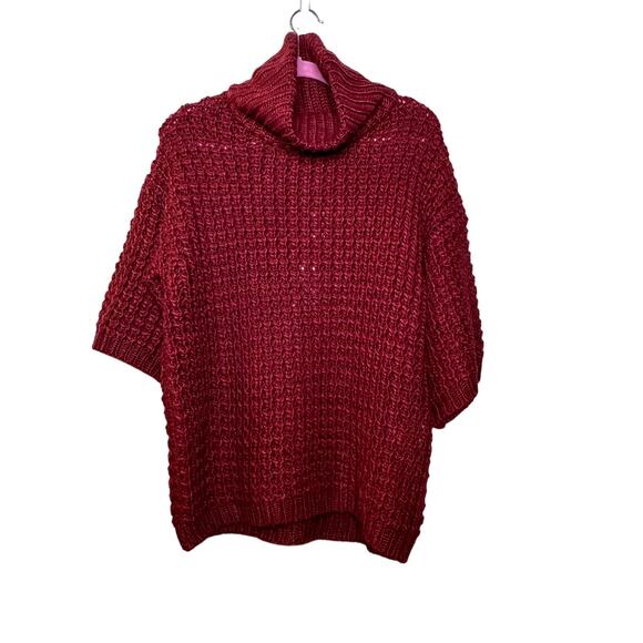 Anthropologie Plenty by Tracy Reese Waffled Turtleneck Chunky Sweater Small NEW - Picture 5 of 9